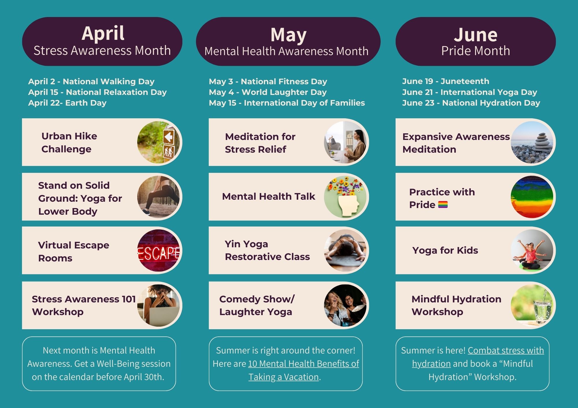 2025 Employee Wellness Calendar Your Path to a Healthier, Happier